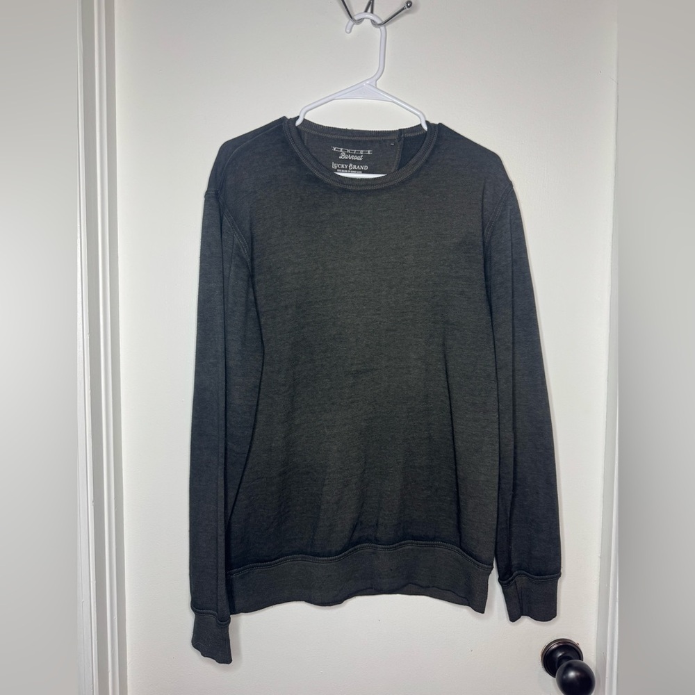 Lucky Brand Men’s Venice Burnout Notch
Lightweight Black Sweatshirt Size Medium
